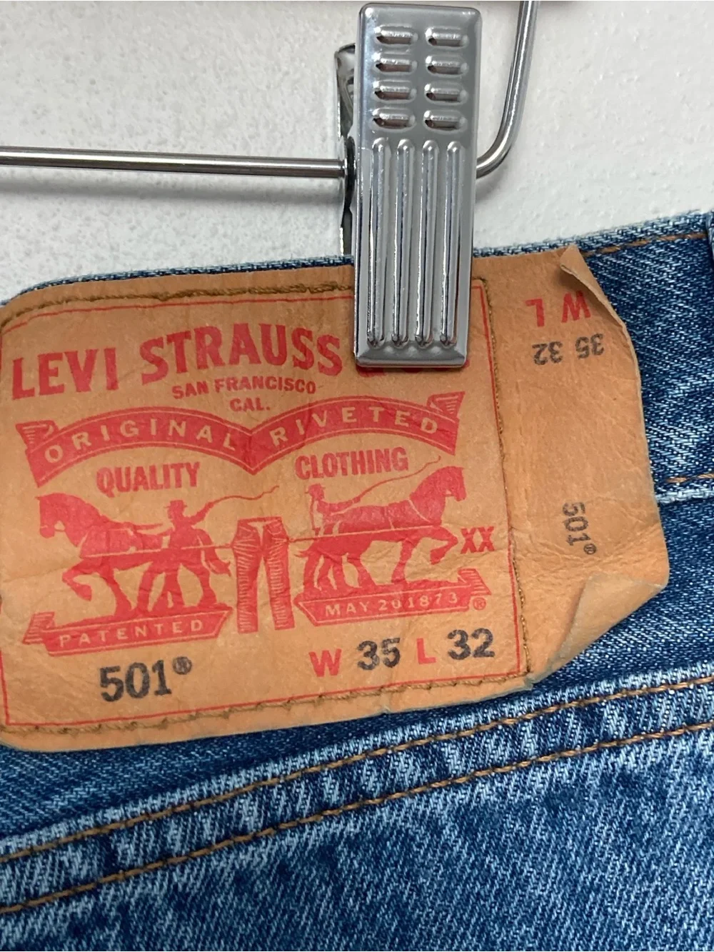 Levi's 501 XX Straight Fit Men's Jeans W35 L32 Blue Button Fly